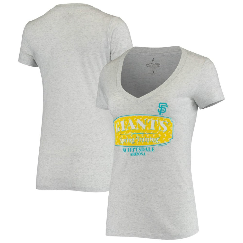 San Francisco Giants Soft as a Grape Women's Spring Training Tropical Banner T-Shirt - Heathered Gray - MLB Lifestyle