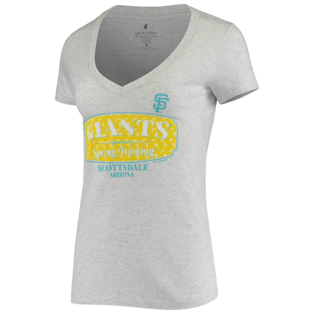 San Francisco Giants Soft as a Grape Women's Spring Training Tropical Banner T-Shirt - Heathered Gray - MLB Lifestyle