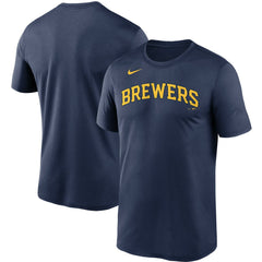 Milwaukee Brewers Nike Wordmark Legend Performance T-Shirt - Navy - Nike Online