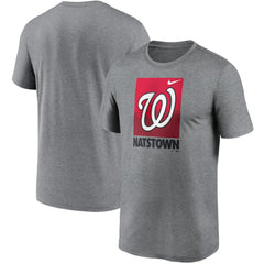 Washington Nationals Nike Local Logo Legend T-Shirt - Heathered Gray - Nike Sale