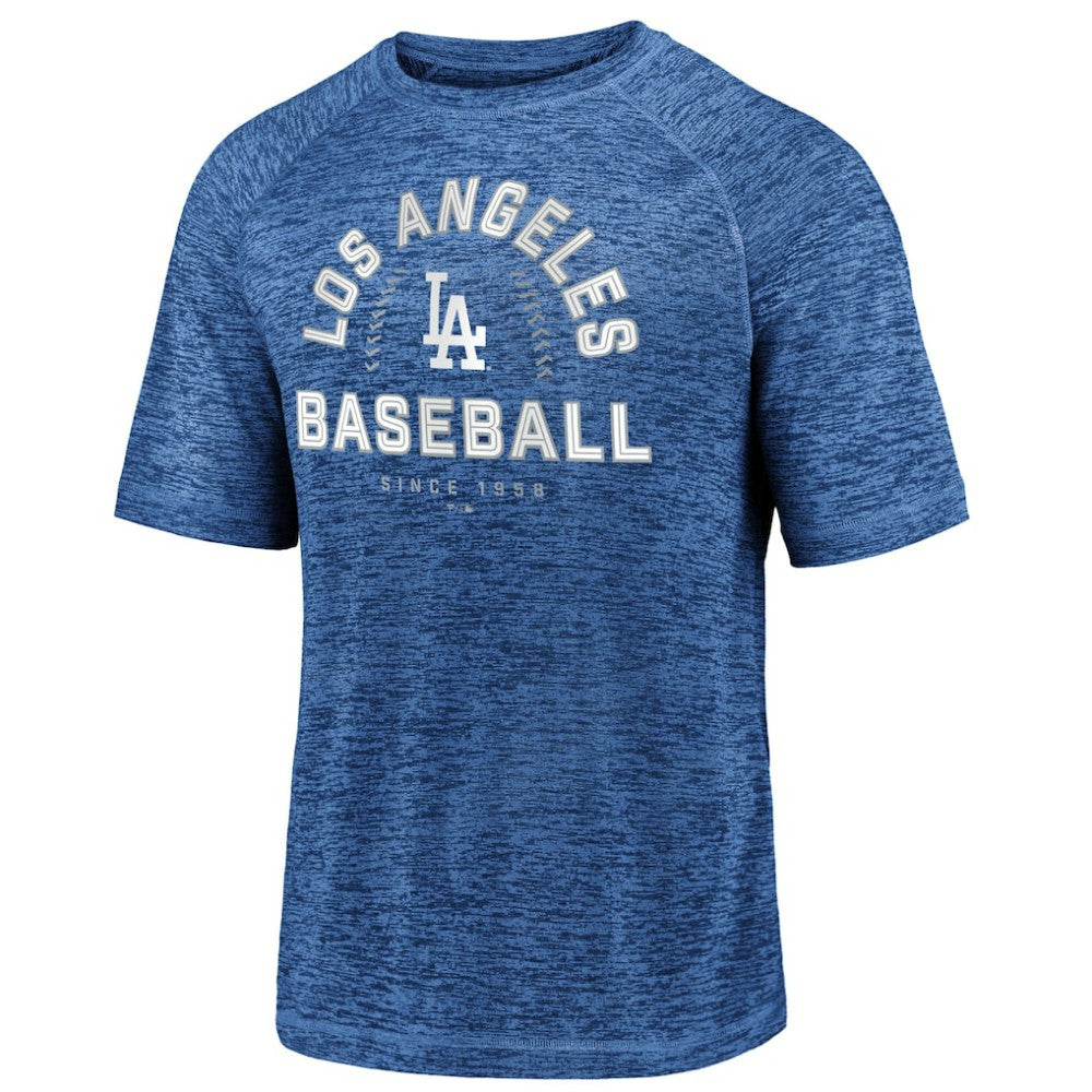 Los Angeles Dodgers Fanatics Line Up Primary Threat Striated T-Shirt - Royal - Fanatics on Sale