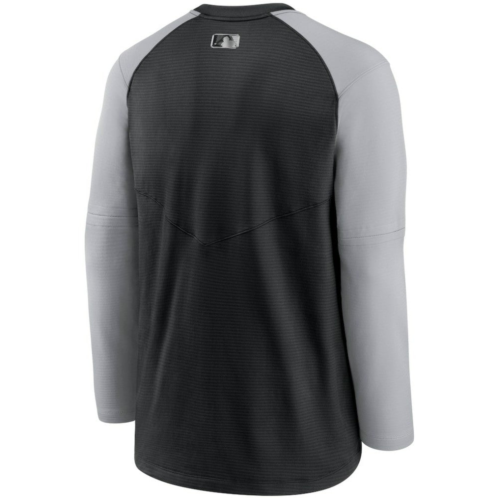 Chicago White Sox Nike Authentic Collection Pregame Performance Raglan Pullover Sweatshirt - Black/Gray - Nike Online