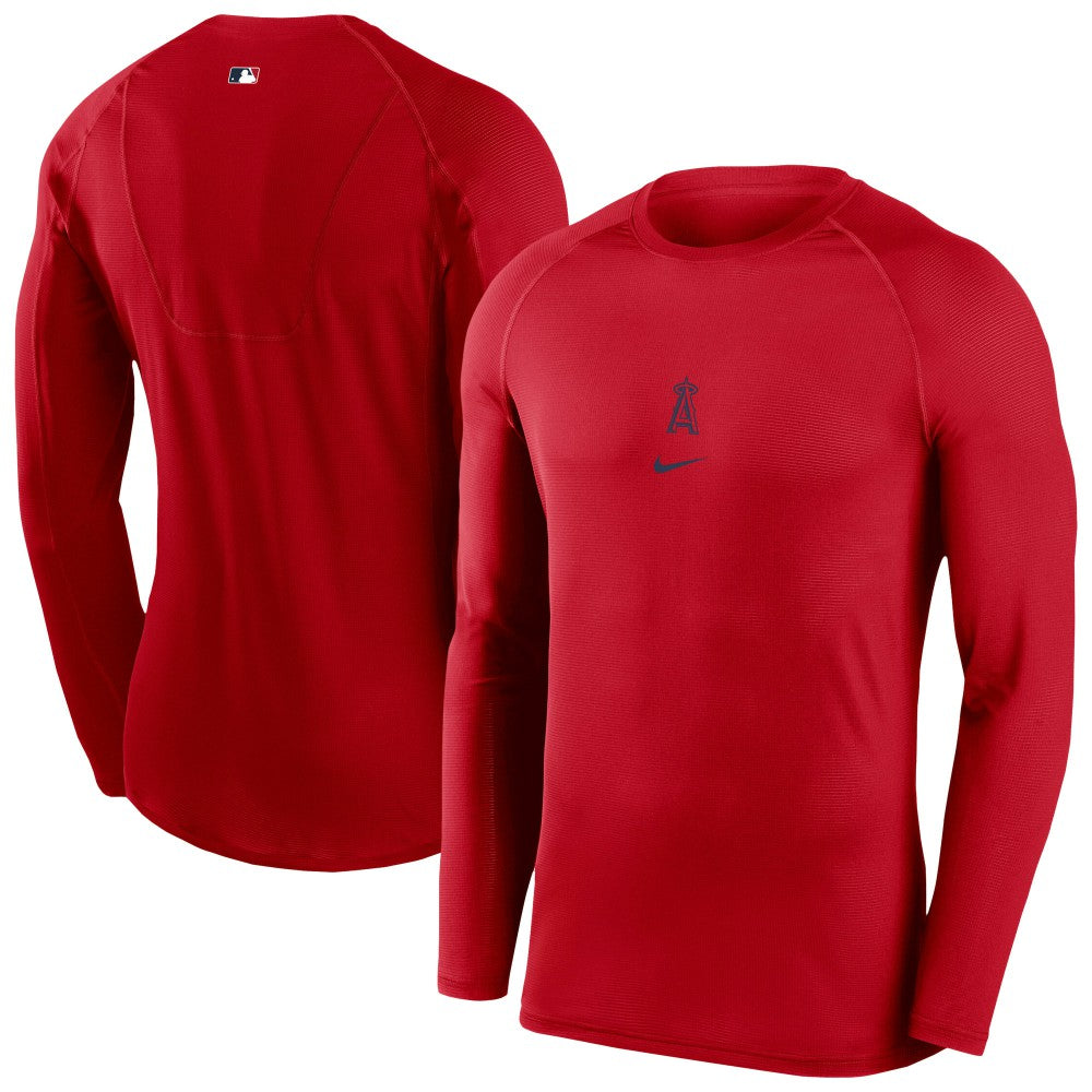 Los Angeles Angels Nike Authentic Collection Raglan Long Sleeve T-Shirt - Red - Nike Lifestyle
