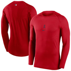Los Angeles Angels Nike Authentic Collection Raglan Long Sleeve T-Shirt - Red - Nike Lifestyle