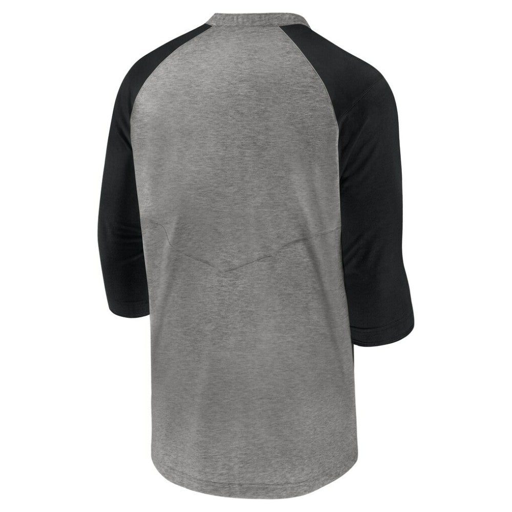 Tampa Bay Rays Nike Authentic Collection Flux Henley Raglan 3/4-Sleeve T-Shirt - Gray - Nike Lifestyle
