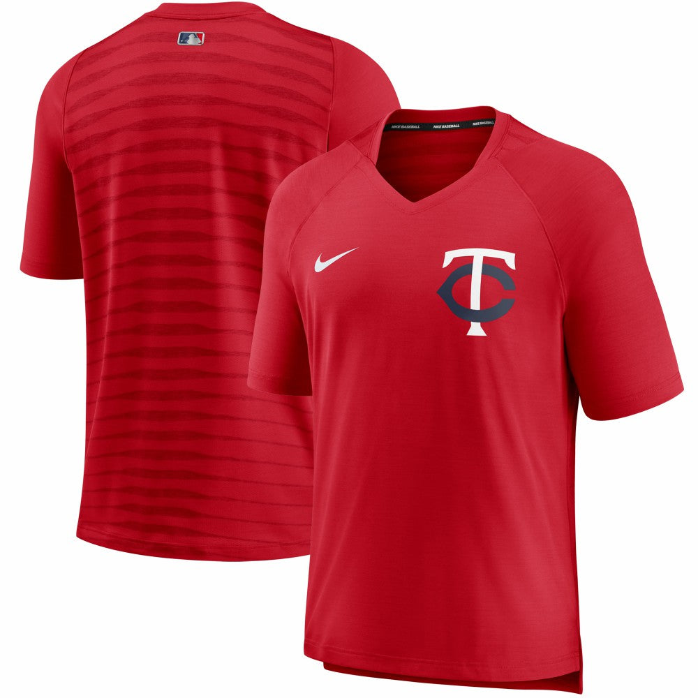 Minnesota Twins Nike Authentic Collection Pregame Performance V-Neck T-Shirt - Red - Nike Discount