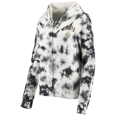 New Orleans Saints New Era Women's Tie Dye Fleece Full-Zip Hoodie Black