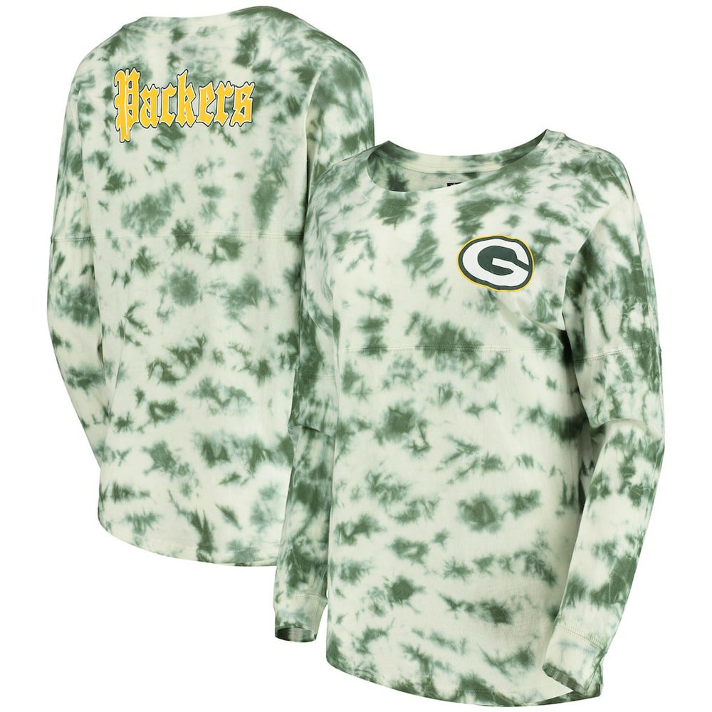 Green Bay Packers New Era Women's Tie-Dye Long Sleeve T-Shirt Green