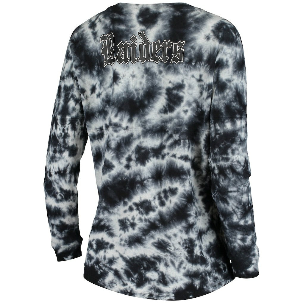 Las Vegas Raiders New Era Women's Tie-Dye Long Sleeve T-Shirt Black