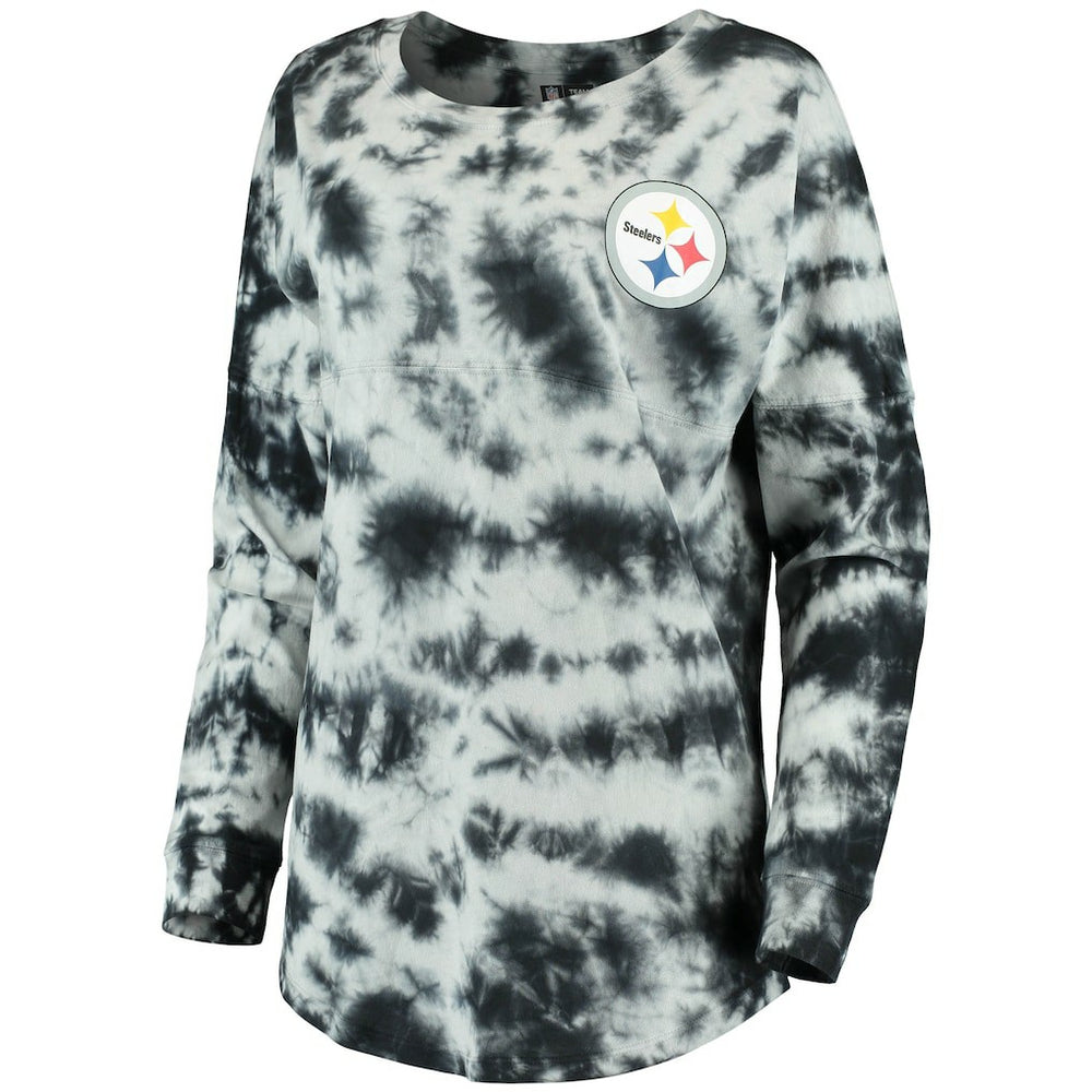 Pittsburgh Steelers New Era Women's Tie-Dye Long Sleeve T-Shirt Black