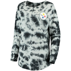Pittsburgh Steelers New Era Women's Tie-Dye Long Sleeve T-Shirt Black