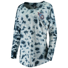 Tennessee Titans New Era Women's Tie-Dye Long Sleeve T-Shirt Navy