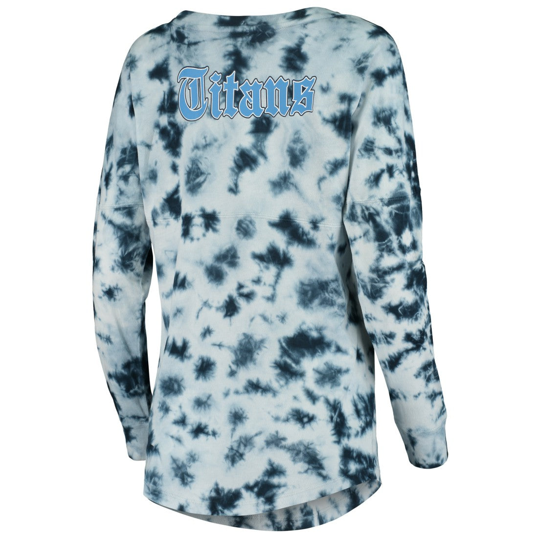 Tennessee Titans New Era Women's Tie-Dye Long Sleeve T-Shirt Navy