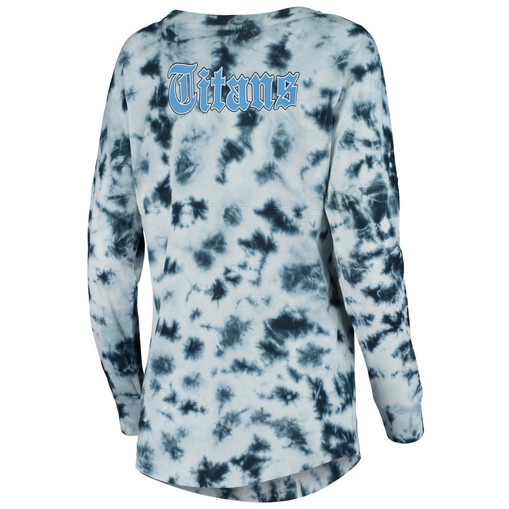 Tennessee Titans New Era Women's Tie-Dye Long Sleeve T-Shirt Navy