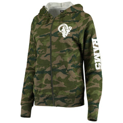Los Angeles Rams New Era Women's Raglan Full-Zip Hoodie Camo