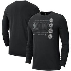 Philadelphia 76ers Courtside Chrome Long Sleeve T-Shirt Black | Nike US