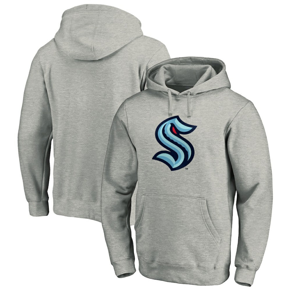 Seattle Kraken Fanatics Big & Tall Primary Logo Pullover Hoodie - Heather Gray - NHL 3959386