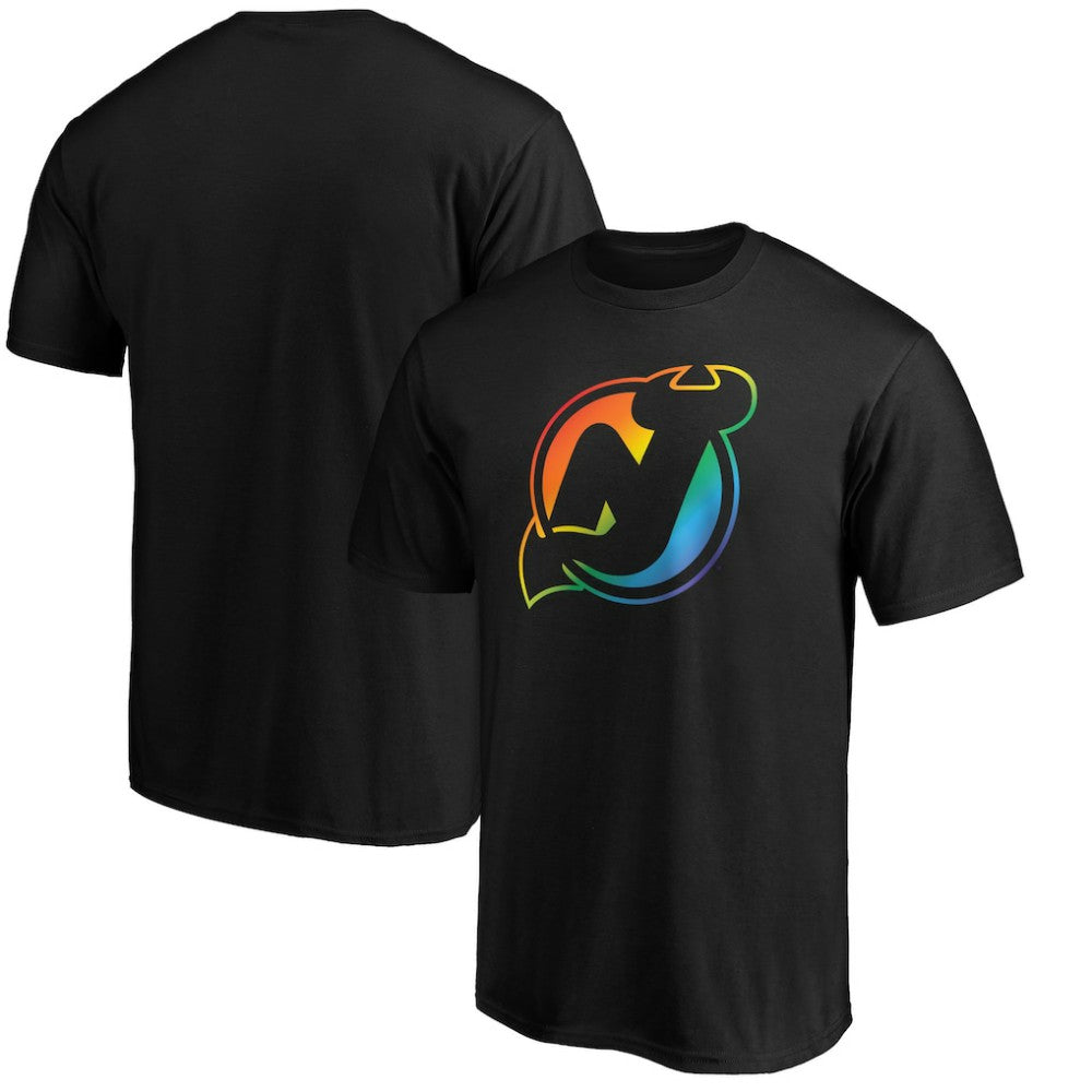 New Jersey Devils Team Pride Logo T-Shirt - Black - NHL 3964363