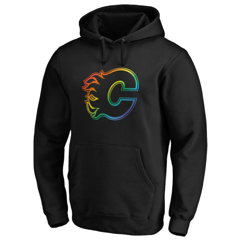 Calgary Flames Team Pride Logo Pullover Hoodie - Black - NHL 3964472
