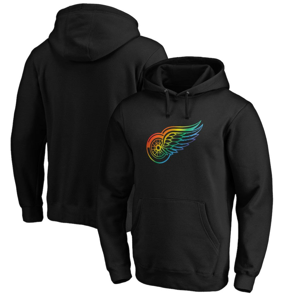 Detroit Red Wings Team Pride Logo Pullover Hoodie - Black - NHL 3964478