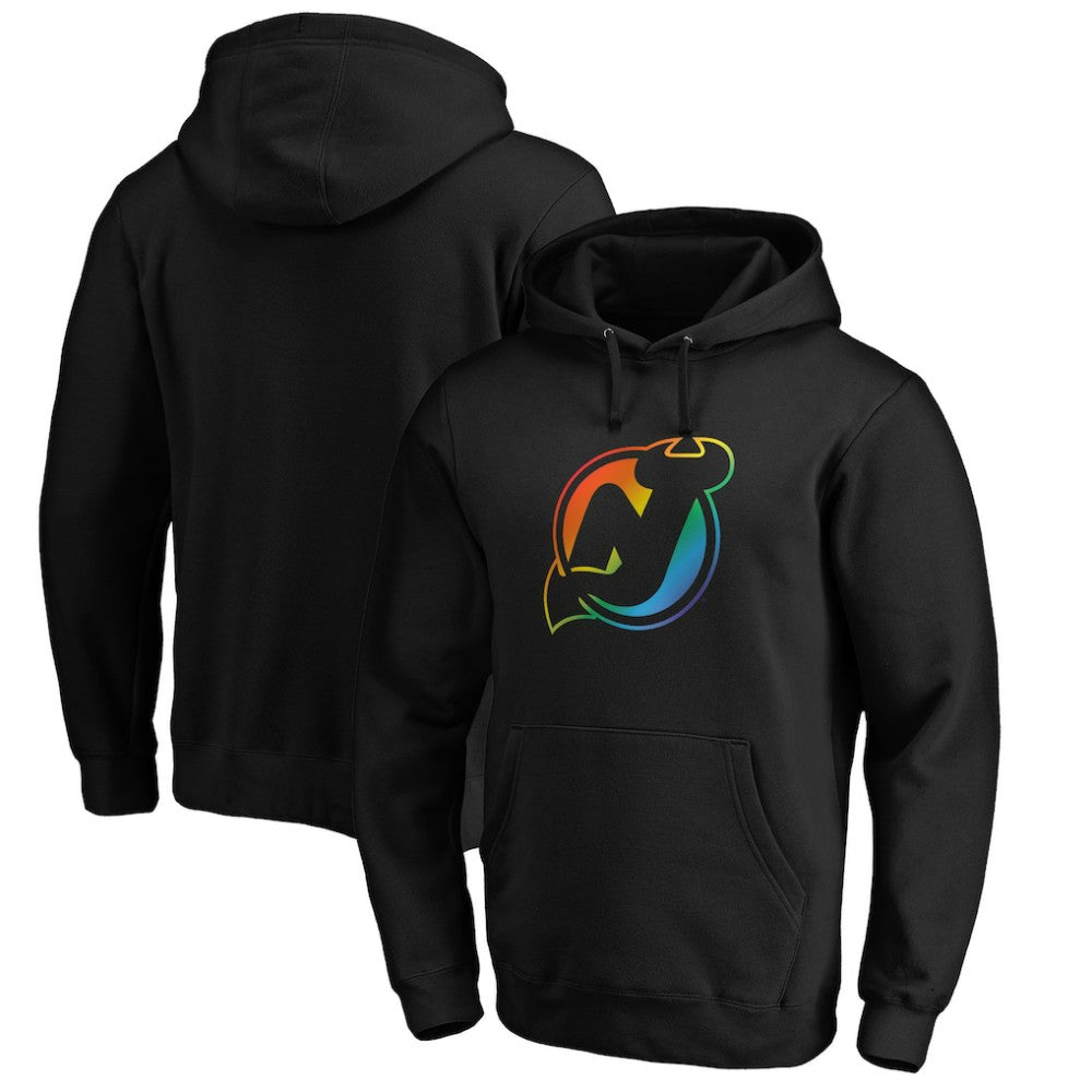 New Jersey Devils Team Pride Logo Pullover Hoodie - Black - NHL 3964485
