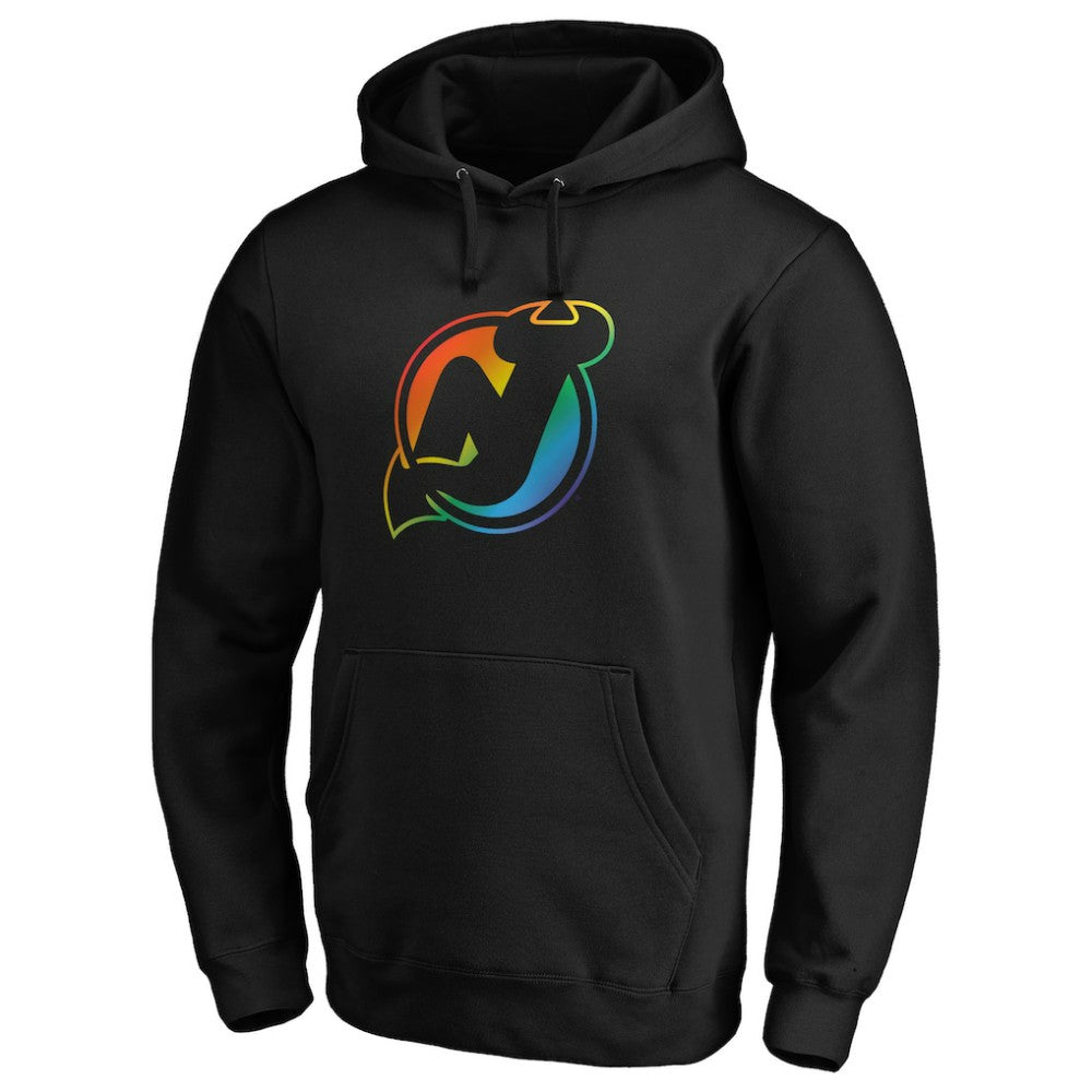 New Jersey Devils Team Pride Logo Pullover Hoodie - Black - NHL 3964485