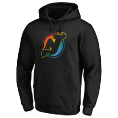 New Jersey Devils Team Pride Logo Pullover Hoodie - Black - NHL 3964485