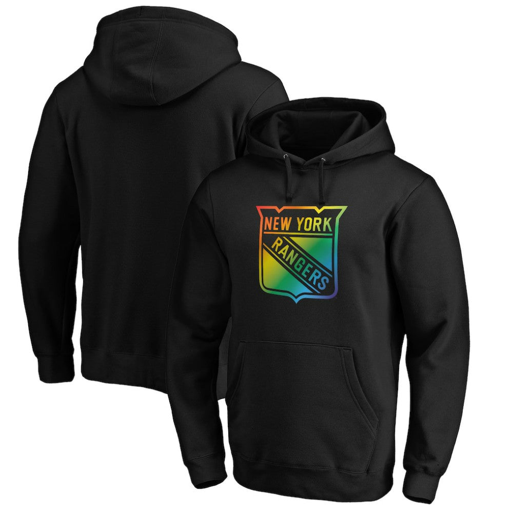 New York Rangers Team Pride Logo Pullover Hoodie - Black - NHL 3964487