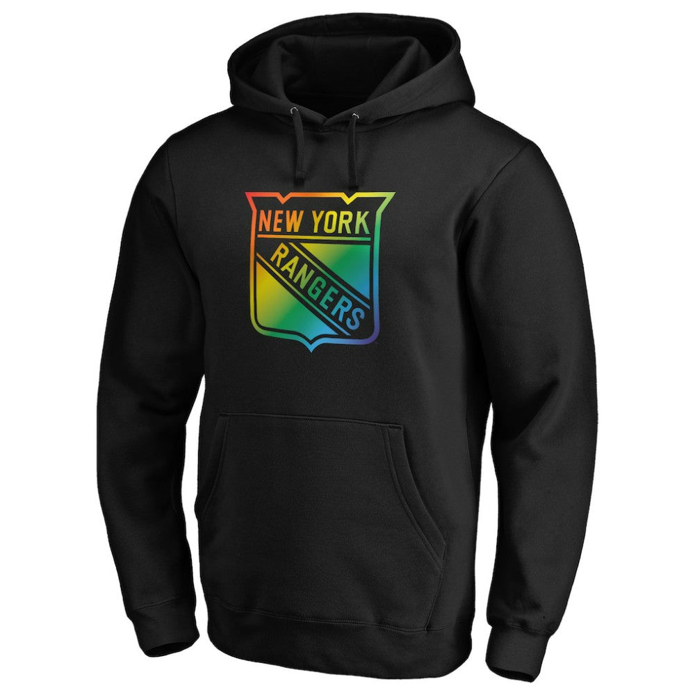 New York Rangers Team Pride Logo Pullover Hoodie - Black - NHL 3964487