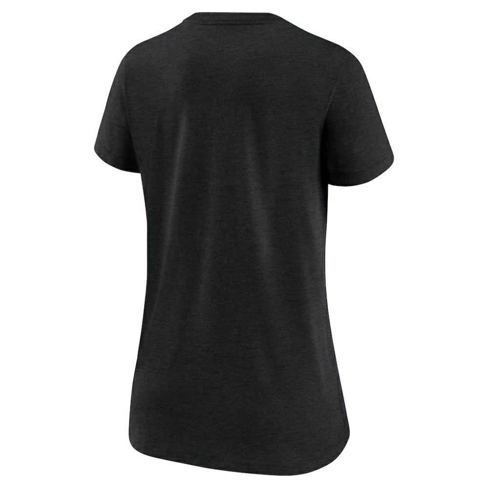Miami Marlins Nike Women's Authentic Collection Tri-Blend V-Neck T-Shirt - Heather Black - Nike on Sale
