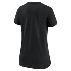 Miami Marlins Nike Women's Authentic Collection Tri-Blend V-Neck T-Shirt - Heather Black - Nike on Sale