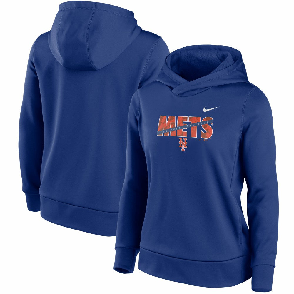 New York Mets Nike Women's Club Angle Performance Pullover Hoodie - Royal - Nike Sale