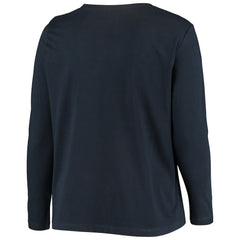 Fanatics Chicago Bears Women's Plus Size Primary Logo Long Sleeve Scoop Neck T-Shirt Navy