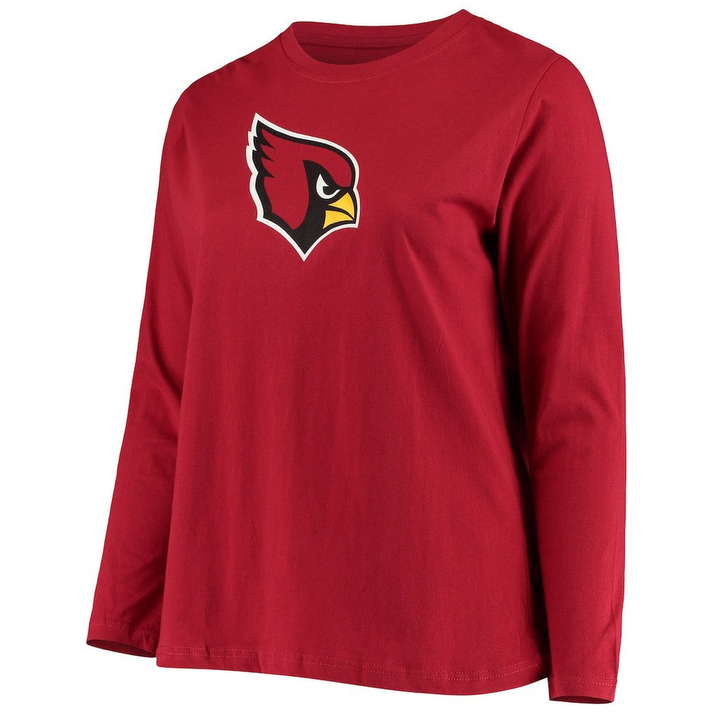 Fanatics Arizona Cardinals Women's Plus Size Primary Logo Long Sleeve Scoop Neck T-Shirt Cardinal