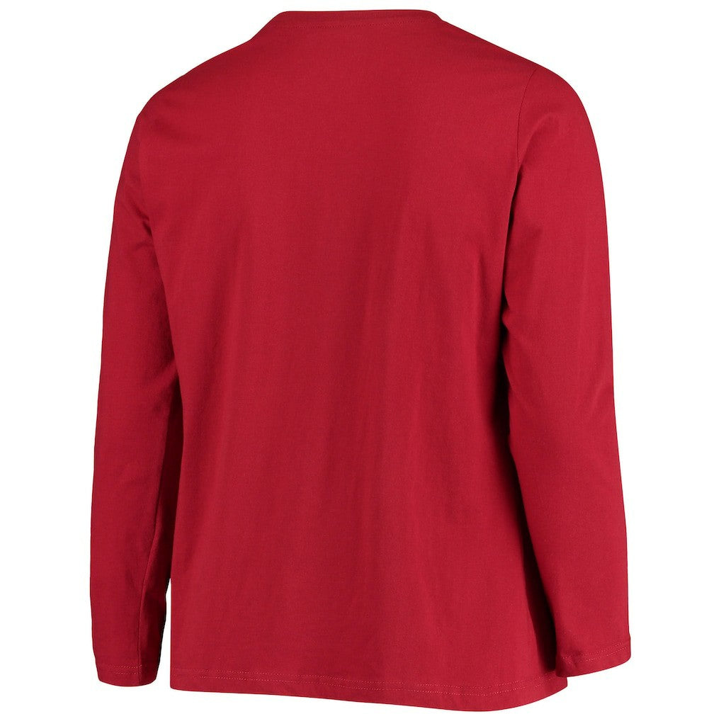 Fanatics Arizona Cardinals Women's Plus Size Primary Logo Long Sleeve Scoop Neck T-Shirt Cardinal
