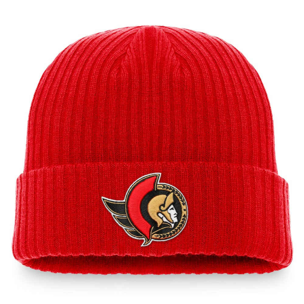 Ottawa Senators Fanatics Core Primary Logo Cuffed Knit Hat - Red - NHL 3970321