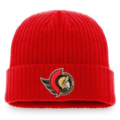 Ottawa Senators Fanatics Core Primary Logo Cuffed Knit Hat - Red - NHL 3970321