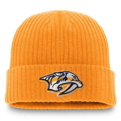 Nashville Predators Fanatics Core Primary Logo Cuffed Knit Hat - Gold - NHL 3970333