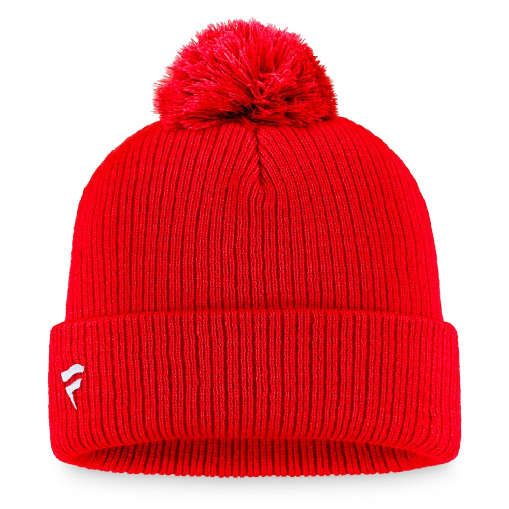 Chicago Blackhawks Fanatics Primary Logo Cuffed Knit Hat with Pom - Red - NHL 3970394