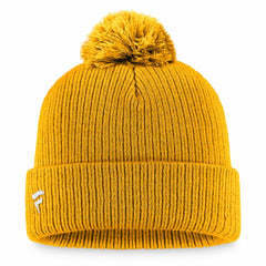 Nashville Predators Fanatics Primary Logo Cuffed Knit Hat with Pom - Gold - NHL 3970408
