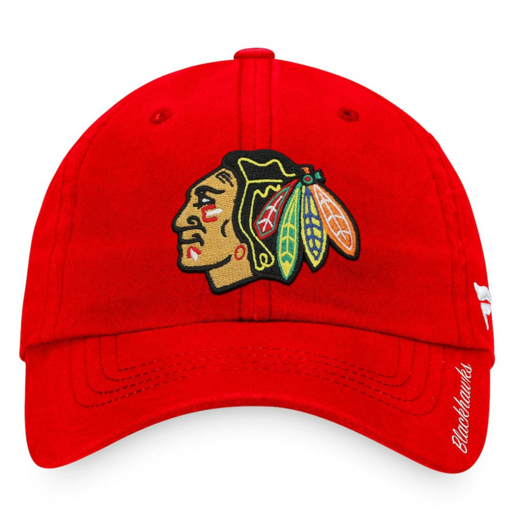 Chicago Blackhawks Fanatics Women's Core Primary Logo Adjustable Hat - Red - NHL 3971015