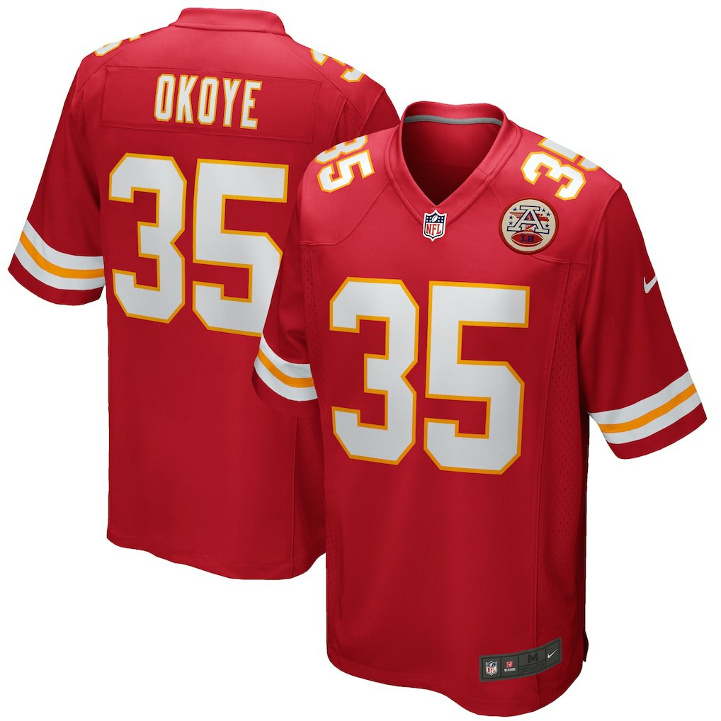Nike Christian Okoye Kansas City Chiefs Game Retired Player Jersey Red