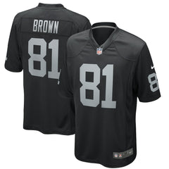 Nike Tim Brown Las Vegas Raiders Game Retired Player Jersey Black