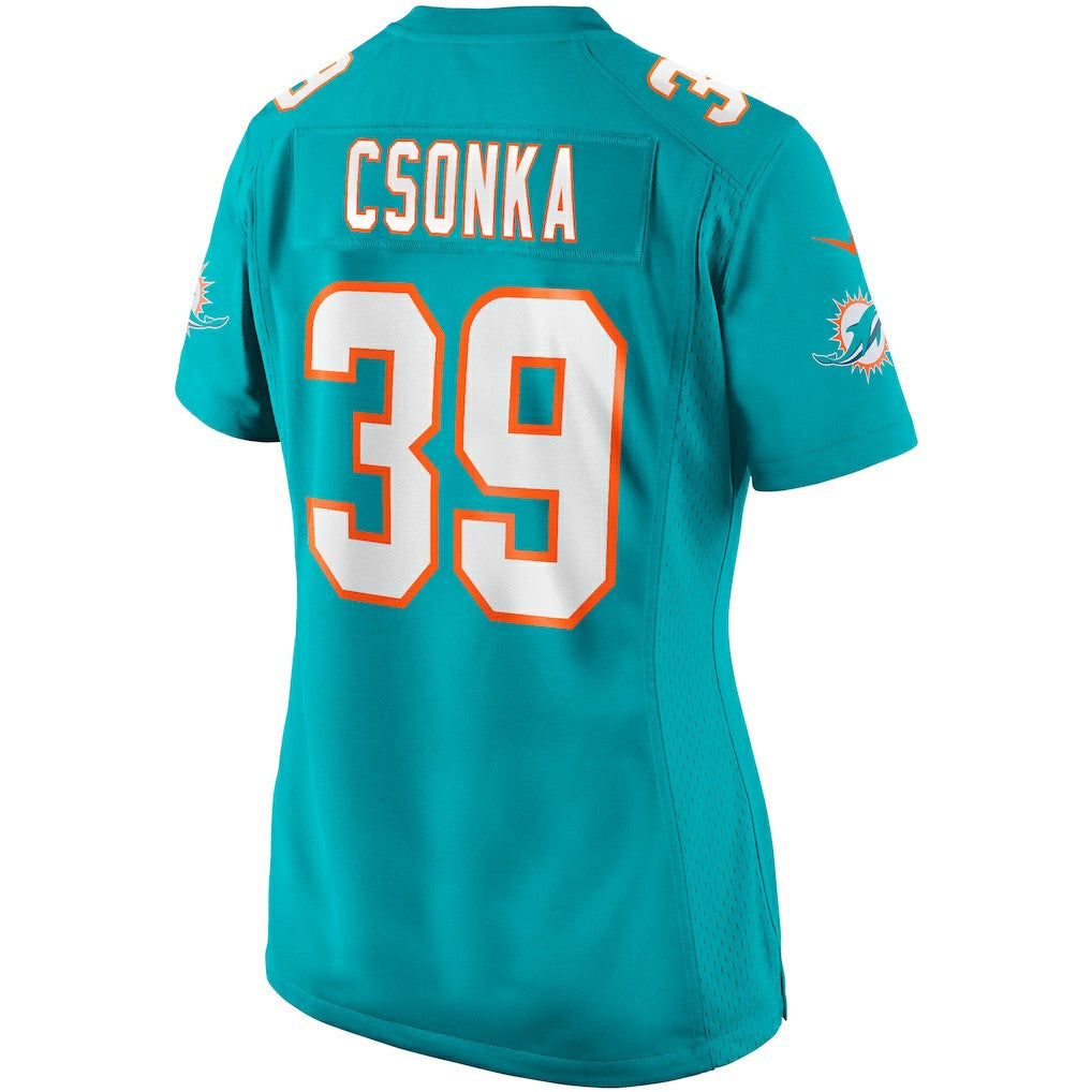 Nike Larry Csonka Miami Dolphins Women's Game Retired Player Jersey Aqua