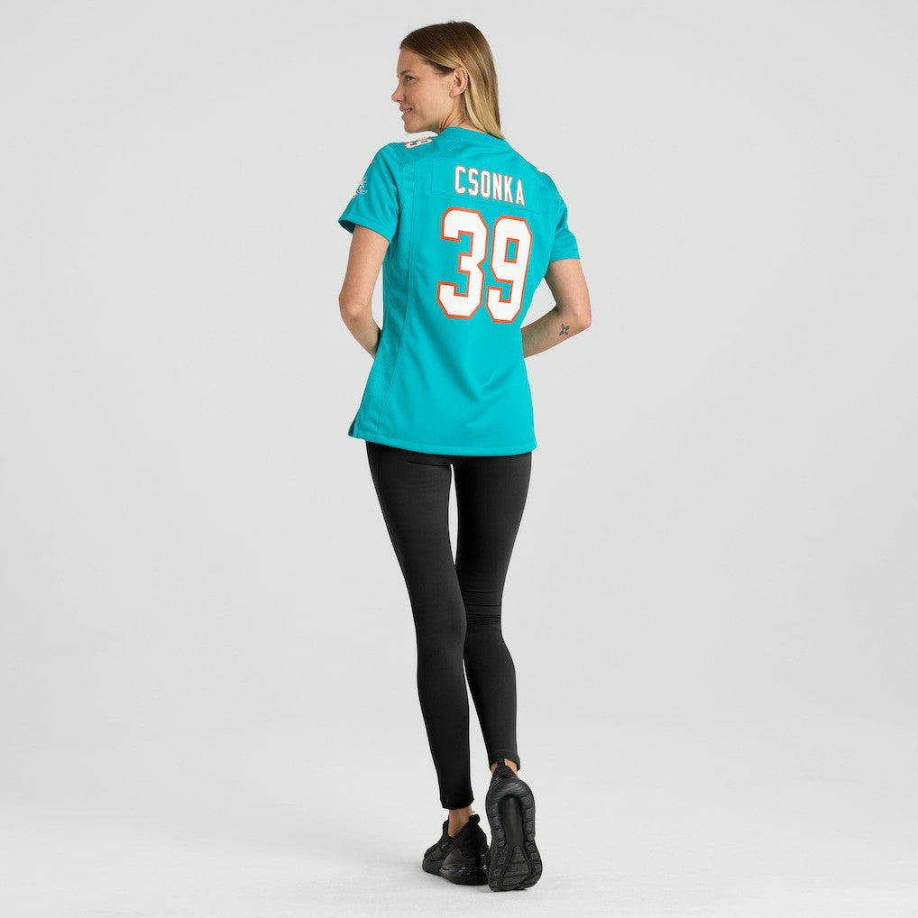 Nike Larry Csonka Miami Dolphins Women's Game Retired Player Jersey Aqua