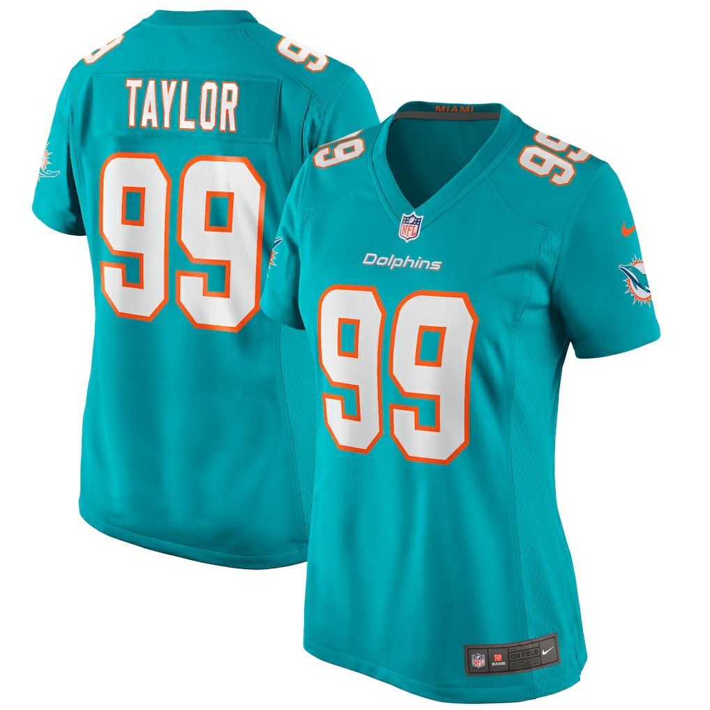 Nike Jason Taylor Miami Dolphins Women's Game Retired Player Jersey Aqua