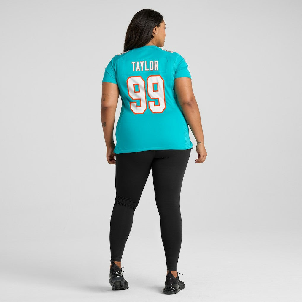 Nike Jason Taylor Miami Dolphins Women's Game Retired Player Jersey Aqua