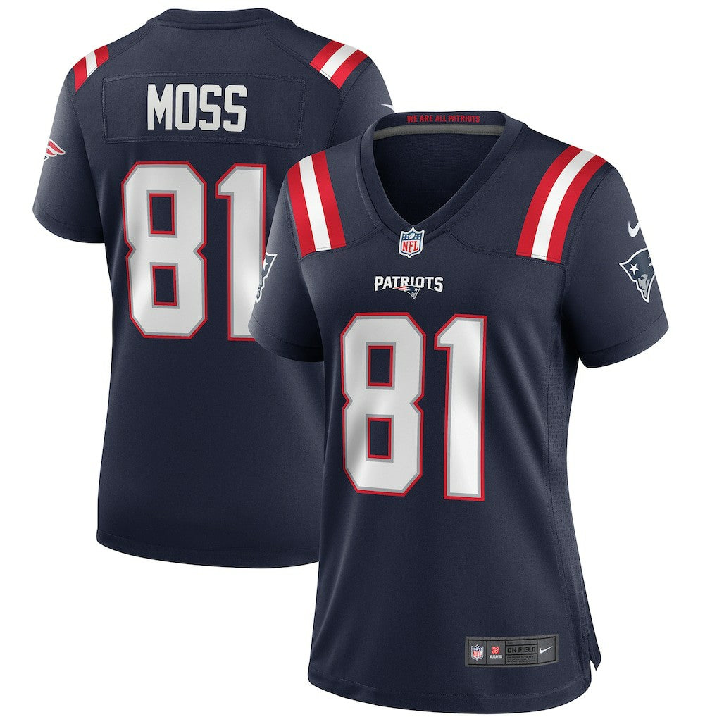 Nike Randy Moss New England Patriots Women's Game Retired Player Jersey Navy