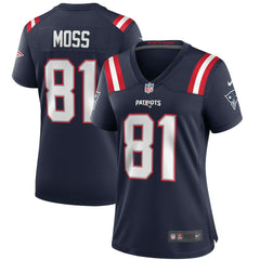 Nike Randy Moss New England Patriots Women's Game Retired Player Jersey Navy