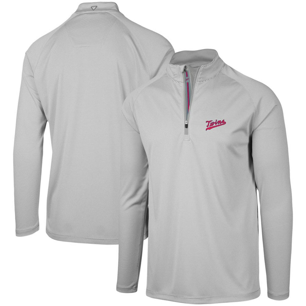 Minnesota Twins Levelwear Orion Historic Logo Raglan Quarter-Zip Jacket - Gray - MLB Lifestyle
